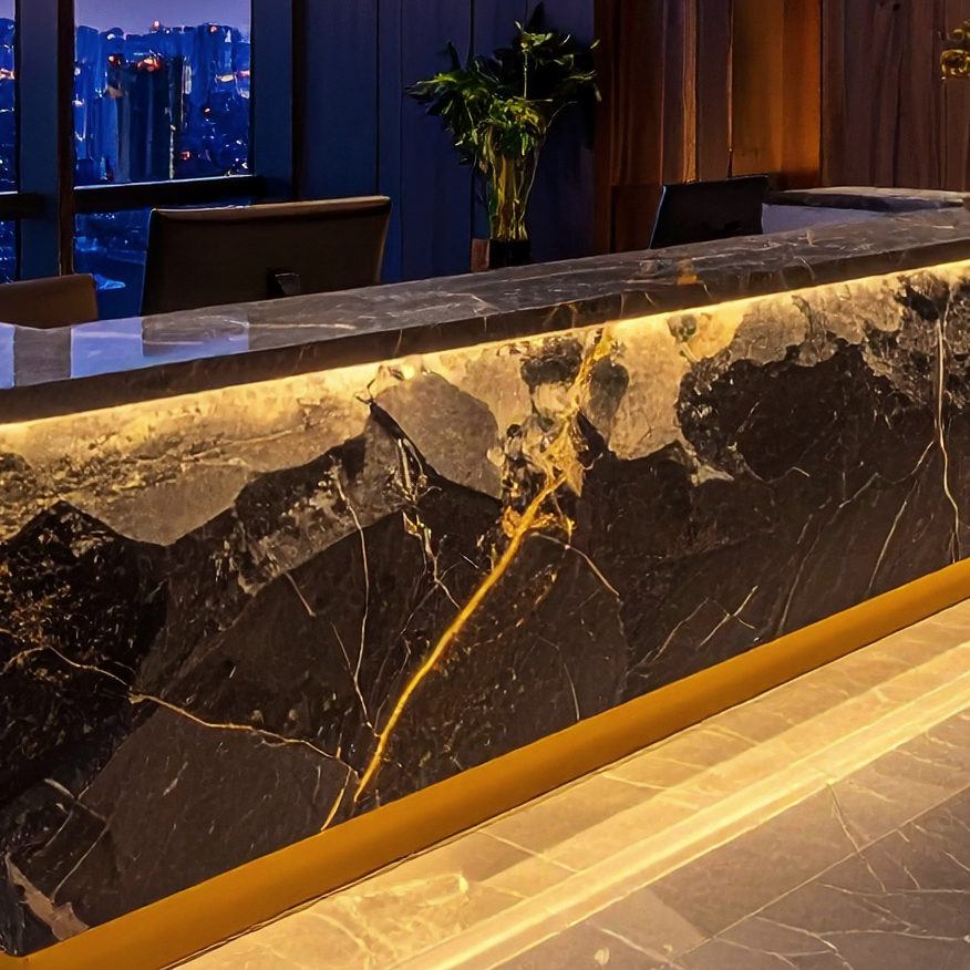 Marble — Black & gold, underlit